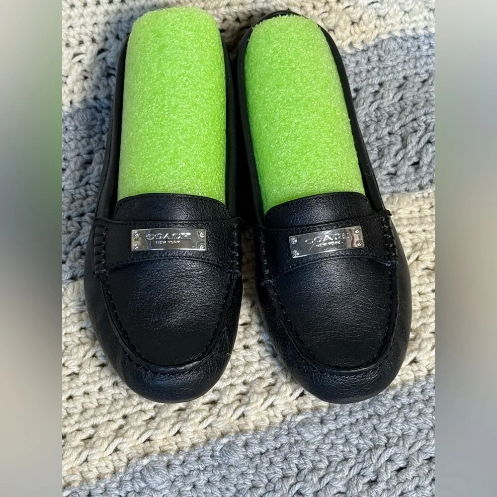 Coach Fredrick Black Leather Loafers Womens Sz‎ 7.5